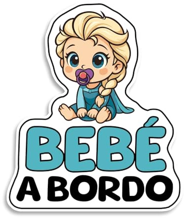 Pegatina Bebe a Bordo Coche, Bebé Princesa, Pegatinas Coche, Pegatinas de Bebe a Bordo, Pegatina Resistente a UV e Impermeable
