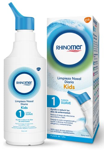 Rhinomer Spray Nasal 100% Agua de Mar, Fuerza Suave 1, Para Adultos y Niños a Partir de 1 Año, 135 ml