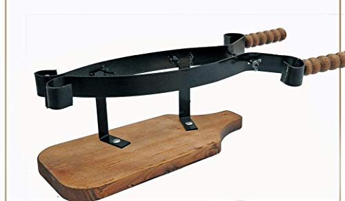 PORTAPROSCIUTTO FERMA TAGLIA PORTA PROSCIUTTO IN FERRO BATTUTO CON BASE IN LEGNO