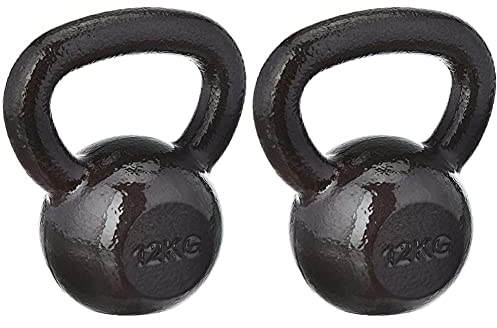 Amazon Basics - Kugelhantel aus Gusseisen, 16 kg & Kugelhantel aus Gusseisen, 10 kg
