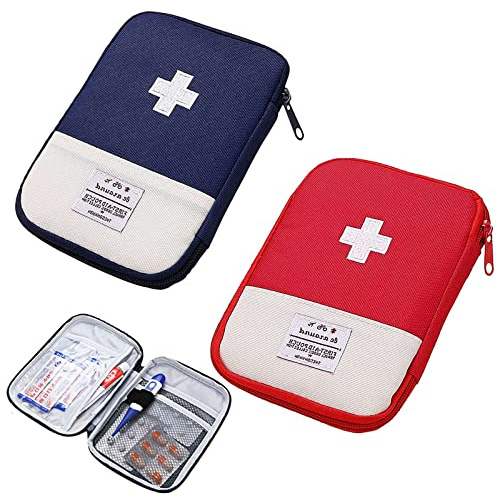 2 Piezas Mini Kit Bolsa Primeros Auxilios, Bolsa Médica Vacio, para Exteriores, Viajes, Camping ( Los Medicamentos no Están Incluidos)