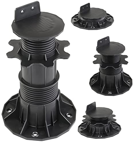 Montafox 10 x Base regolabile per tavole di legno e WPC supporto di appoggio terrazze base di appoggio con piedino, Taglia:140-220 mm