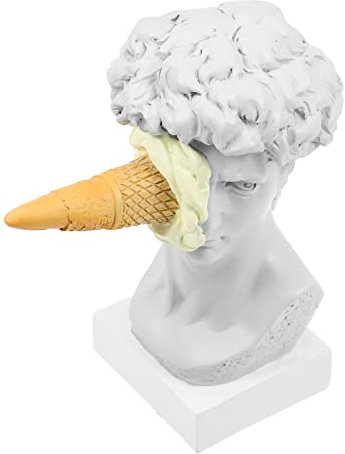 Sewroro Harz David Skulpturen Figur EIS Zertrümmert David Statue Desktop Bust Statue Griechische Mythologie Figur Skulptur Porträts Nordic Style Zeichnung Praxis Handwerk Vanille