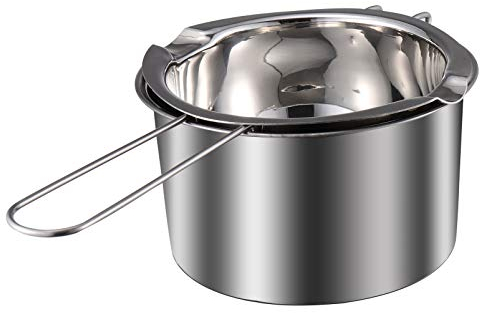 Sewroro Stainless Steel Candle Melting Pot Double Boiler with Ergonomic Handle 10.6 Inch for Wax Chocolate Cheese Melting and Craft Baking