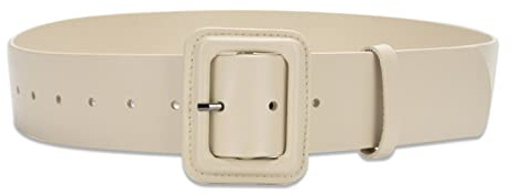 LumiSyne Cinturón Ancho De Cuero Mujere Color Sólido Clásico Hebilla Cuadrada Grande Cinturón De Cintura Señoras Vintage Cinturón De Cincha Cinturón De Cintura Alta Para Vestido Camisa Abrigo Mono