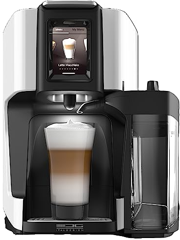 ESSSE CAFFÈ Macchina da caffè S20.Latte per Espresso e Cappuccino - con Display - colore rosso (Bianco)