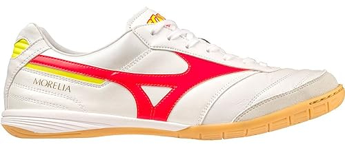 Mizuno Unisex Morelia Wohnzimmer Elite In Hallen-Fußballschuhe, Weiß Fcoral 2 Bolt2, 43 EU