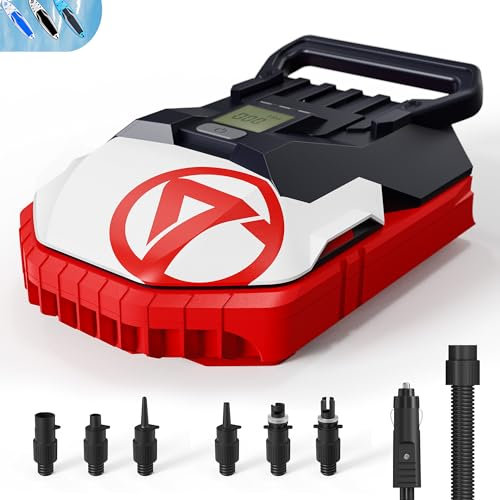 GICLE 22PSI SUP Pumpe, Elektrische Paddleboard Pumpe mit 12V DC Kfz-Anschluss, Intelligent Geregeltes Aufblasen und Entleeren, Auto-Off für Reifen, Boot, Zelt (Upgrade-Modell)