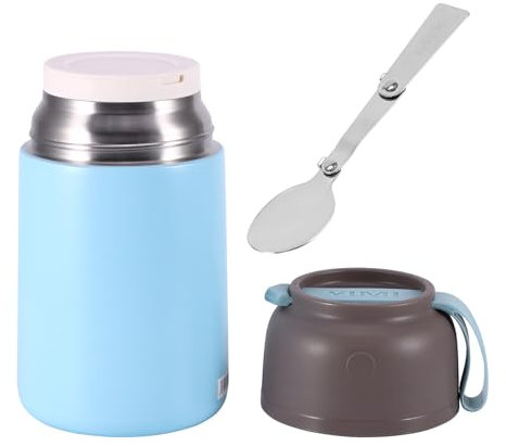 OurLeeme Thermobehälter 700ml Edelstahl Thermobehälter für Essen mit Löffel,Thermo Lunchbox für Kinder, Warmhaltebehälter Essen Erwachsene Wärmebehälter für Speisen Edelstahl für Suppen, Brei