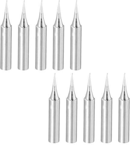 10 Pièces Panne Fer à Souder, 900M-T-I Panne à Souder, Pannes de Fer à Souder avec Noyau en Cuivre et Placage, Pointes à Souder Sans Plomb pour Pistolet à Souder, Station de Soudage, Soudure