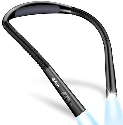 Gritin Luce per Lettura Libri a Letto Collo, LED Luce Lampada da Lettura per Libro, Ricaricabile, Timer da 30 Minuti, 4 Temperature Colore, Dimmerabile Senza Livelli, Perfetta per Notturna Leggere