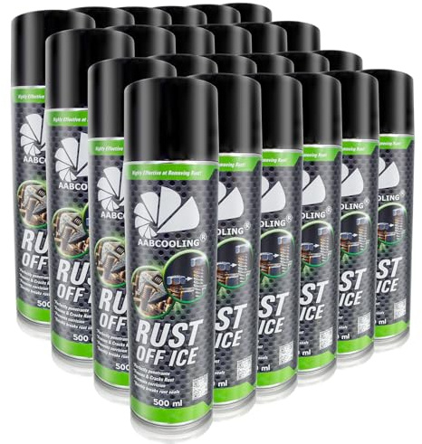 AABCOOLING 24x Rust Off Ice 500ml – Disolvente y Convertidor de Óxido, Spray Eliminador de Óxido Superior, Elimina la Corrosión, para Coche, Moto, Bricolaje, Desbloqueo Fácil de Piezas Oxidadas