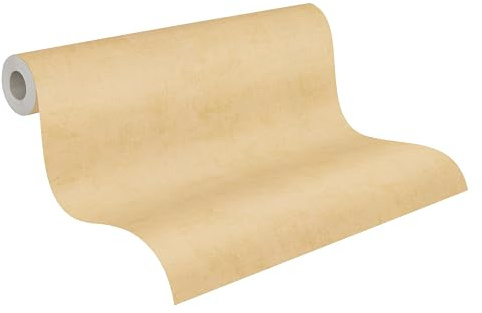 A.S. Création Nordic Feeling fibertapet 791542 i gult, tapet med textilutseende – Made in Germany