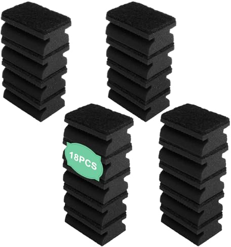 SLIAXINT Esponja para lavar platos, color negro, 18 unidades, doble cara, con lado abrasivo, lavable, esponja de limpieza para lavar ollas y limpieza del hogar