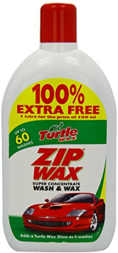 Turtle Wax TUR-T4202 Zipwax Wash and Wax 500ml Plus 100 Percent Free