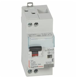 Legrand 410786 DX³6000 - Disyuntor diferencial (10 kA, salida alta y baja con tornillo, U+N 230 V, 20 A, tipo AC, 30 mA