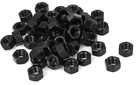 Sourcingmap M5 Carbon Steel Grade 8 Hexagon Hex Nut Black 50pcs