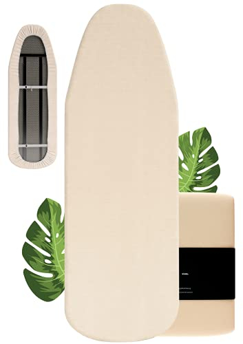 VINEL Natur Bügelbrettbezug 120x40 - Ohne Chemie, Aluminium & Farbstoffen - Der Nr.1 Bügeltischbezug 120x45 für Dampfbügeleisen & Dampfbügelstation