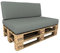 POKAR Palettenkissen Wasserabweisend Palettenauflagen mit abnehmbarem Bezug Palettenmöbel Palettensofa 2er Set: Sitzkissen 120x80 + Rückenlehne 120x40, Grau