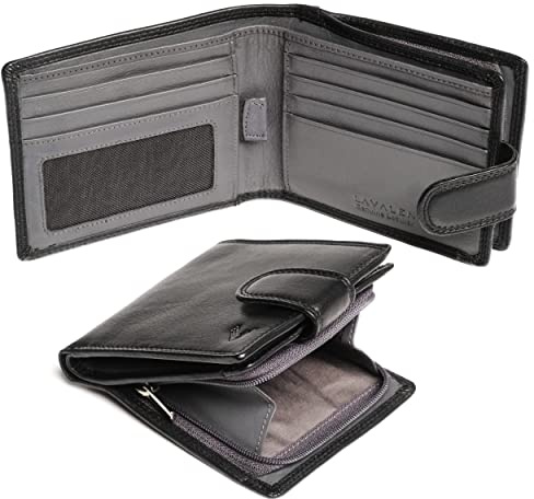 Lavalen® Cartera RFID de Piel Auténtica para Hombre - Gran Capacidad con Monedero Hecho a Mano - Billetera de Piel Joven - Regalos Originales