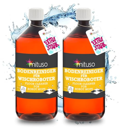 mituso Limpiador de suelos para todos los robots limpiadores – Limpiador extremadamente completo – sin rayas, poco espuma y de secado rápido (1000 ml (2 unidades), olor neutro)