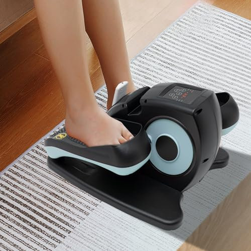 MEELRYD Elektrischer Ellipsentrainer mit Festen Fußmassagen, Mini Bike Heimtrainer Rehabilitations Pedaltrainer mit LCD Display, Hometrainer Fitnessgerät für Senioren