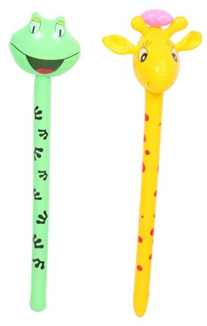 ibasenice 2 Stk Aufblasbare Spielzeuge Tierballon Aufblasen Aufblasbarer Ballon Mit Froschstäben Aufblasbarer Hammer Spielzeugtiere Kleben Aufblasbare Jubelstöcke Aufblasbarer Tierstock Pvc