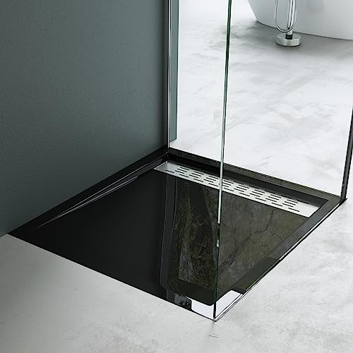 Mai & Maj duschkar 80 x 90 x 5 cm duschkar svart akrylbadkar platt rektangulär Xetro04