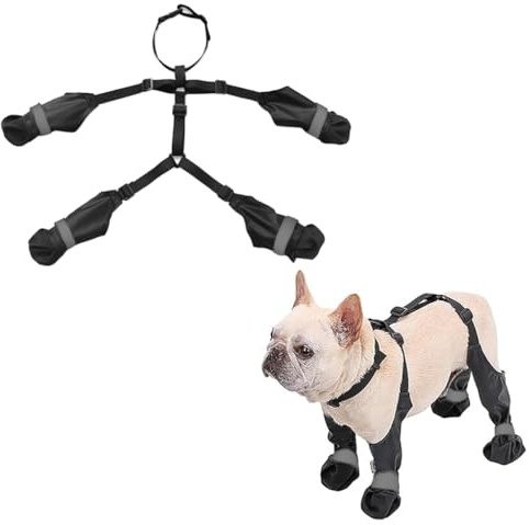 Hundboots Med Hängslen, Vattentäta Halkfria Hundskor För Alla årstider Med Reflekterande Remsa, Justerbara Boots Med Hängslen, Hundleggings Med Extra Rem För Inomhus Och Utomhus (S)