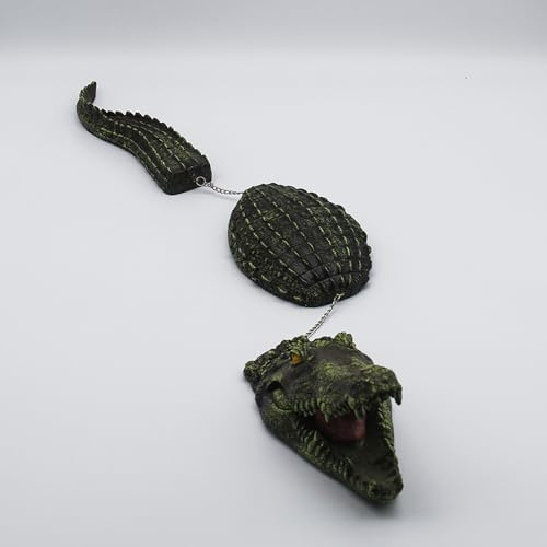 JACKANNA krokodil dekoration svävande, flytande krokodil uppblåsbar, trädgårdsfigur simdjur krokodil, dammdekoration rolig present till vänner (vattensårsimulering ansluten krokodil)