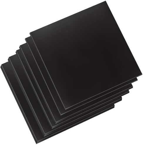CYEAH 6 Pcs Neoprene Rubber Sheet, 12 x 12 Inch Solid Rubber Pad Heat Resistant, 3 Size Thickness Neoprene Rubbers for DIY Gaskets, Pads, Crafts, Flooring, Cushioning of Anti-Vibration