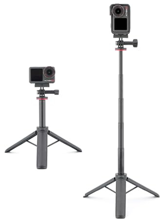 MAXCAM Selfie Stick for DJI Osmo Action 5P/4/3 51cm Extendable Lightweight Portable Table Tripod