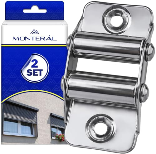 2 Piezas Doble Rodillo Guia Correa Persiana Enrollable - Pasacintas Persiana Está Fabricada en Metal Resistente - Garantía de 10 Años - MONTERAL