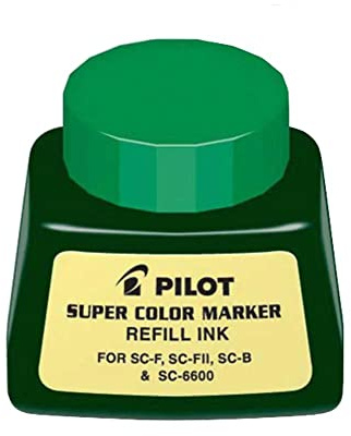 PILOT Super Color Permanent Marker Refill Ink, Green Ink, 1 Ounce Bottle with Dropper (43800)