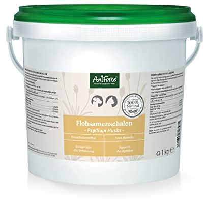 AniForte Indische Flohsamenschalen für Hunde, Katzen & Pferde 1kg - Reich an Ballaststoffen & Schleimstoffen, in Rohkost Qualität, Einzelfuttermittel