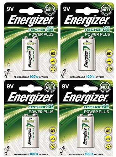 4 X Energizer Battery Rechargeable Advanced Size 9V NiMH 175mAh HR22.5V Ref 633003