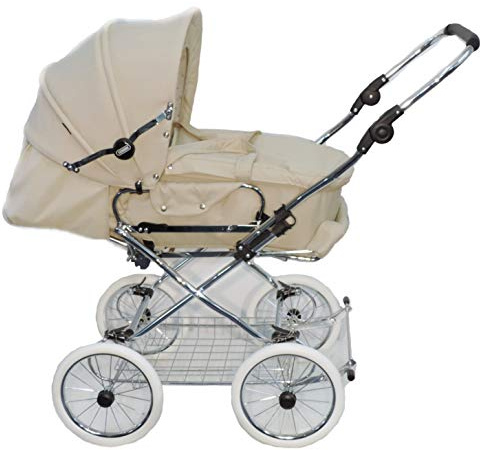 EICHHORN Kinderwagen Poussette combinée, ensemble complet, 0-3 ans, transformable en poussette de sport, avec nacelle portable Lux, tissu beige, roues EVA