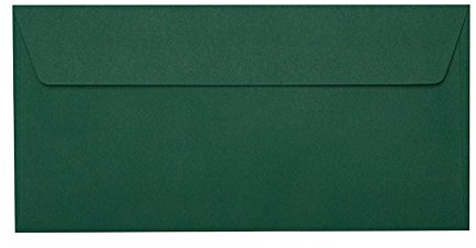 Paper24 25 farbige Briefumschläge DIN lang ohne Fenster Kuvert 110x220 mm 11x22 cm selbstklebend für Weihnachten, Hochzeit, Gruß-Karten in Dunkelgrün
