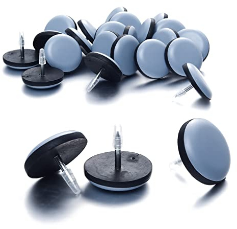 1 Nail on Furniture Sliders (24 Pack) - Furnigear Heavy Duty PTFE (Teflon) Chair Sliders Glides Wooden Furniture Movers Move Your Furniture Easily & Safety - Best Chair Leg Floor Protectors