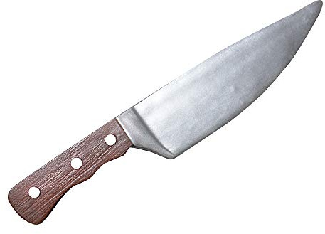 LarpGears Coltello da macellaio finto giocattolo per Halloween, in schiuma, 32 cm, colore: marrone