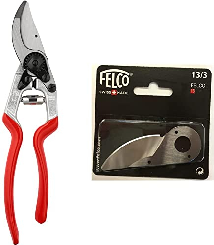 FELCO 13 Gartenschere (Schnitt-ø 30 mm, Baumschere für kleine + große Hände), 26 x 16 x 12 cm & 13/3 Ersatzklinge für die Felco 13 (Ersatzklinge für Gartenscheren und Bypass-Schneidmaschinen)
