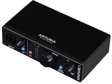 Arturia - MiniFuse 1 - Compact USB Audio Interface with Creative Software for Recording, Production, Podcasting, Guitar - Black
