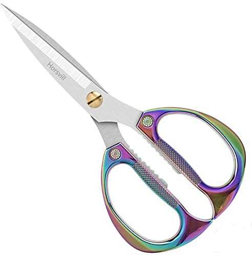 Forbici Potatura, Cesoia Potatura in Acciaio Inossidabile Giapponese SK5, Forbice Cesoie Affilate Lunghe Lato Dritto per Bonsai Fiori Rose Erba Uva Pianta Frutteto (Arcobaleno)