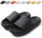 Calish - Zapatillas antideslizantes para hombre y mujer, zapatillas de ducha muy ligera, suela gruesa amortiguada, sandalias suaves, para casa, jardín, baño, piscina, playa, Negro , 42/43 EU