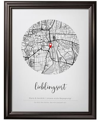 Där allt började bild, personlig affisch med ram, dekoration stadskarta, bild med ram, stadskarta väggmålning, personliga bilder, inflyttningspresenter, väggdekoration