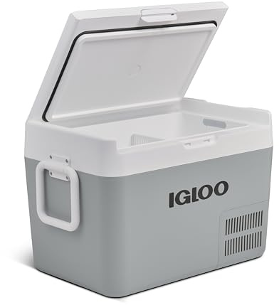 Igloo ICF32 Kompressor Kühlbox 32L – 12V/24V & 230V elektrische Kühlbox, Tiefkühlung bis ‑18°C – robuster Mini-Kühlschrank für Auto, Wohnmobil, Camping & Boot – leistungsstark & sparsam