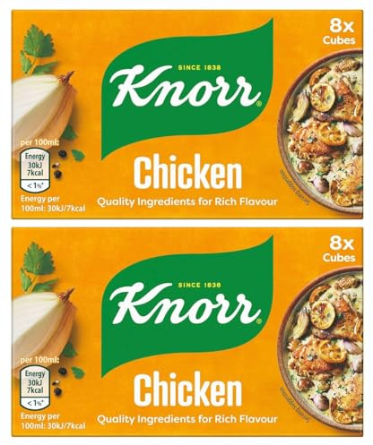 Knorr Chicken Stock Cubes 80g (10g X 8 Cubes) | PACK OF 2 | Quality Ingredients for Rich Flavour | No Artificial Colours & Preservatives | Gluten free.
