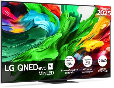 LG 75QNED86A6A TV 75 pulgadas (190 cm) 4K QNED evo AI TV (procesador α8 Gen2 4K AI, webOS 25, 120Hz (VRR hasta 144Hz)) [año de modelo 2025]