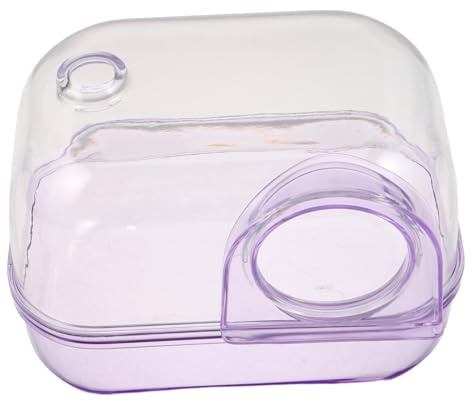 NUOBESTY Hamster Bath Sand Container with Nonslip Base and Splashproof Design Dual-use Small Animal Toilet and Shower Accessory for Hamsters Chinchillas and Gerbils Transparent Bathtub for