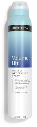 John Frieda Volume Lift Pushed-Up Dry Texture Spray 200ml. Hair Texture Spray for Fine Hair and Flexible Styling